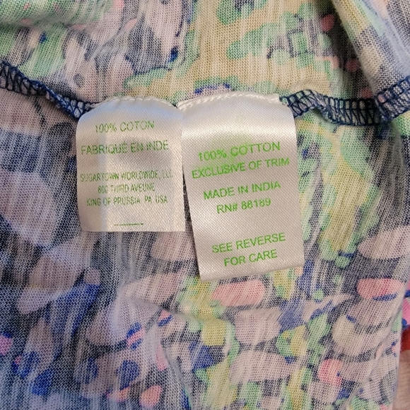 Lilly Pulitzer Size XS Cotton Tunic Top with Pink Tassel Tie - Picture 5 of 5